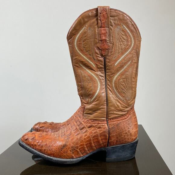 Rodeo Bravo Alligator Headcut Boots Western Cowboy Men's 8.5 - Picture 5 of 10
